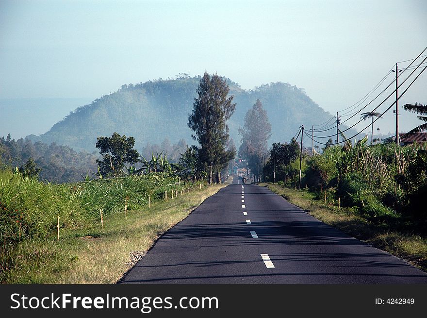 The road to Salatiga City From Merbabu Mountain