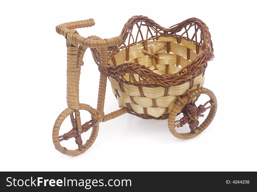 Bicycle with basket isolated on white background
