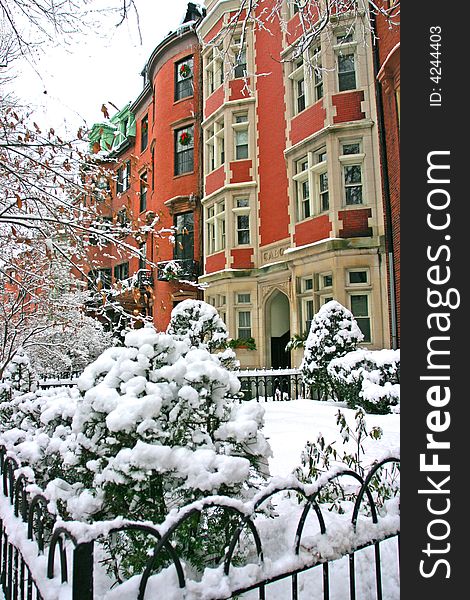 Stock image of a snowing winter at Boston, Massachusetts, USA. Stock image of a snowing winter at Boston, Massachusetts, USA