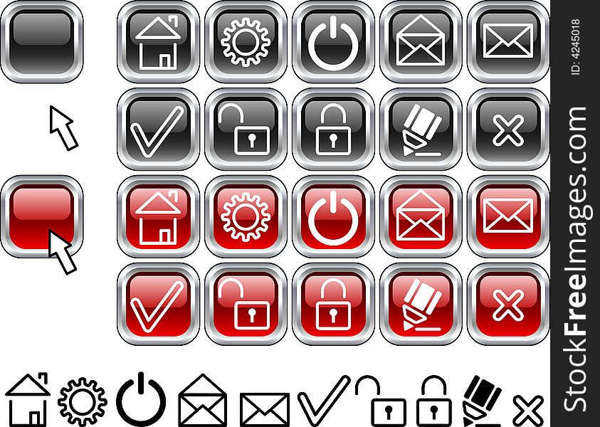 Set of web icons.