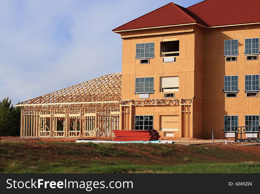 Image of a motel/hotel under construction. Image of a motel/hotel under construction