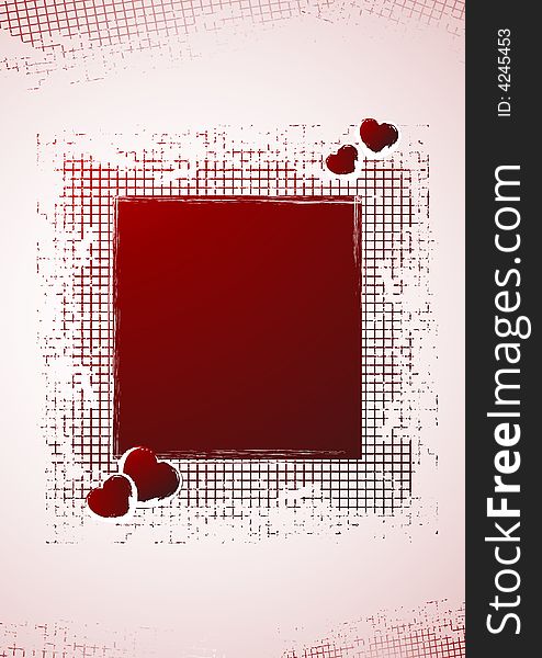 Drapery Valentine's day frame, illustration, AI file included