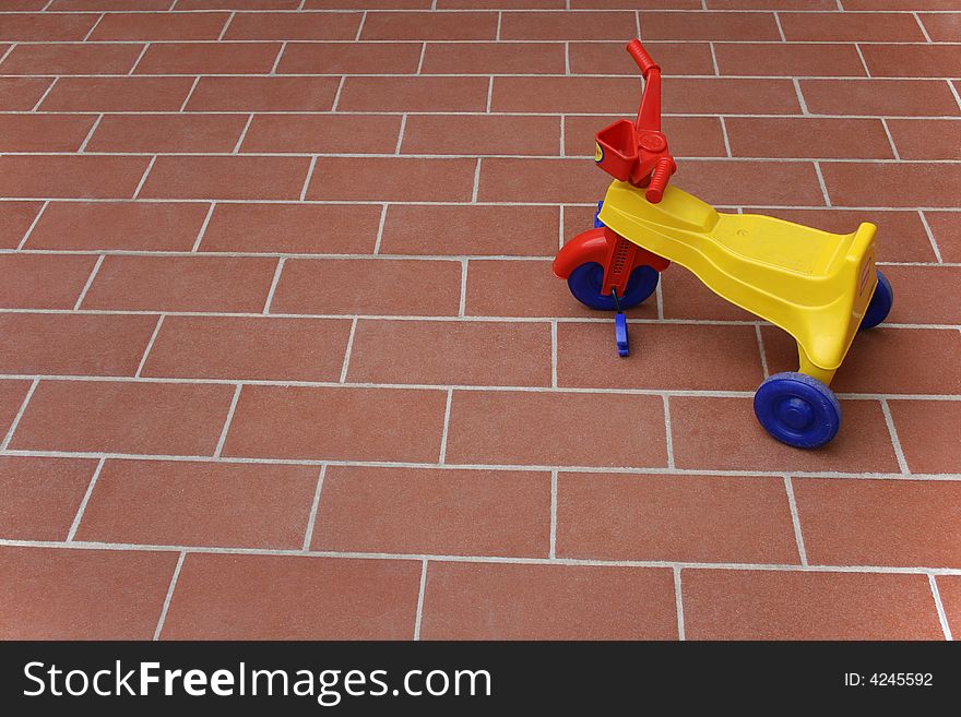 Child tricycle waiting for playing. Child tricycle waiting for playing