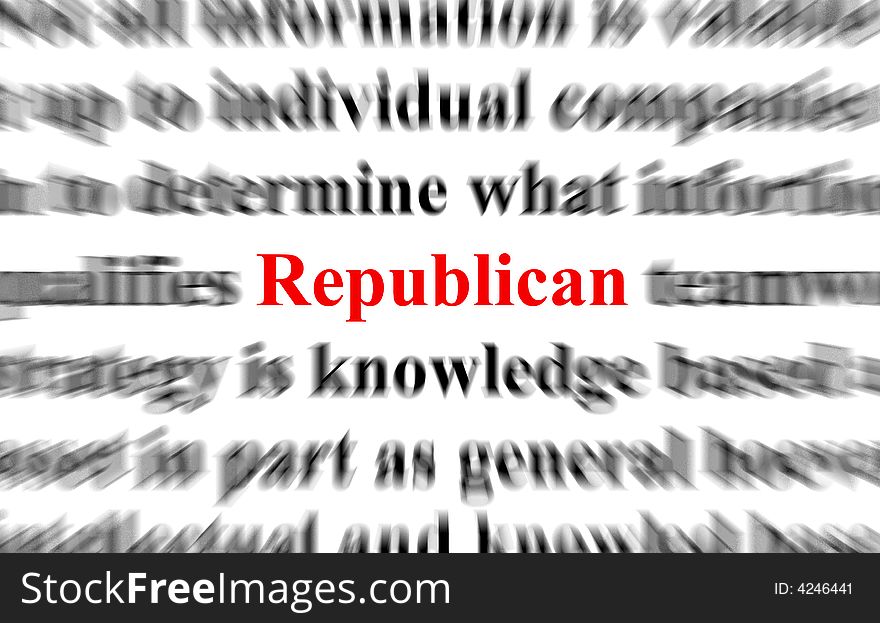 Blurred text with the focus on the word Republican