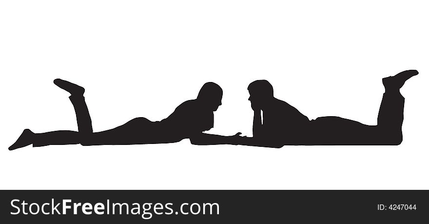 Couple laid down