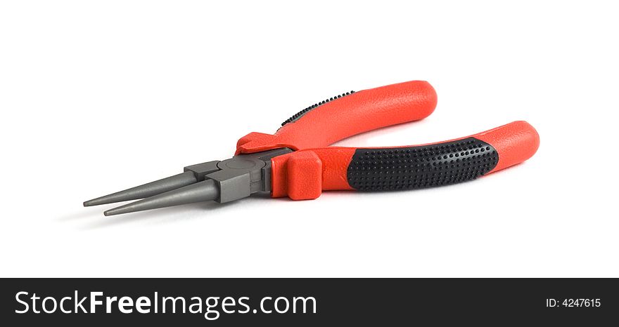 Isolated pliers on white background