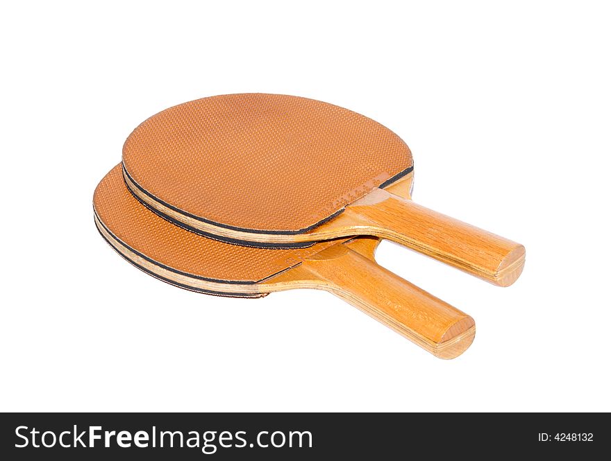 Table tennis equipment isolated on white