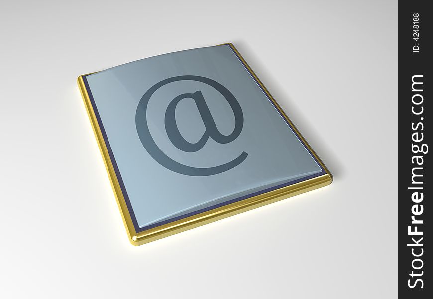 3d scene icon with symbol of the e-mail. 3d scene icon with symbol of the e-mail