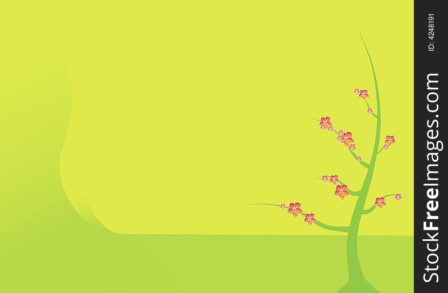 Spring background with tree in bloom.