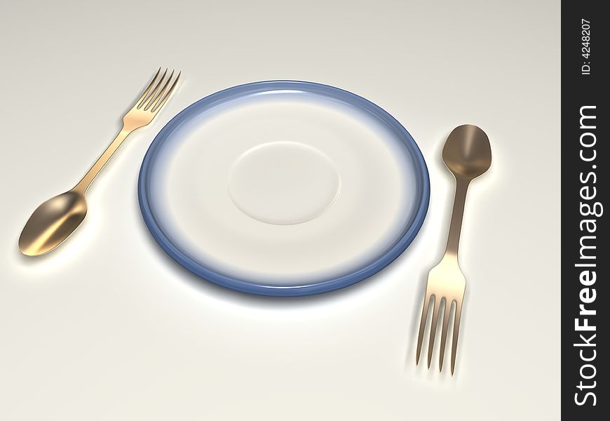 Plate, Forks And Spoons