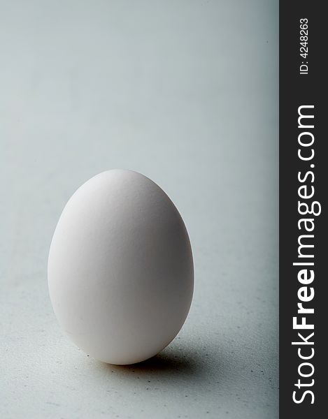 Image of a single egg on a neutral background with shadow. Image of a single egg on a neutral background with shadow