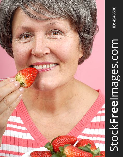 Healthy senior lifestyle concept with fresh berries. Healthy senior lifestyle concept with fresh berries