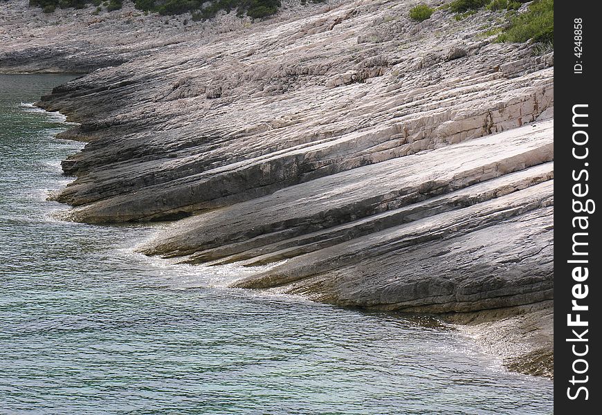 Waves and stones on Adriatic See from a ship. Waves and stones on Adriatic See from a ship
