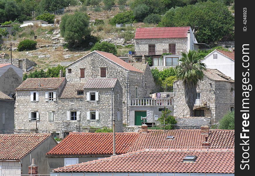 Stone houses on Island of Vis- Croatia. Stone houses on Island of Vis- Croatia