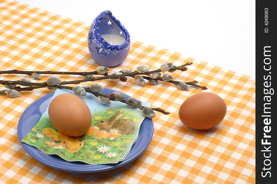 Easter breakfast- eggs on a plate