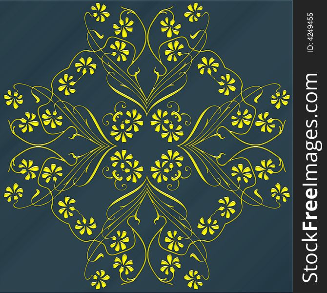 Abstract floral ornament - graphic illustration