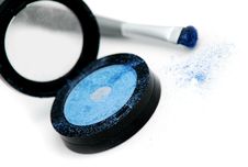 Blue Eyeshadow With Brush Stock Photography Blue Eyeshadow With Brush Stock Photography