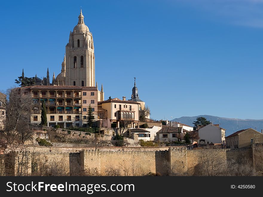 The Spanish town of Segovia. The Spanish town of Segovia