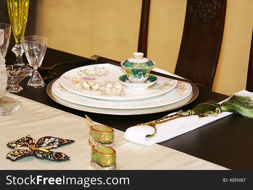 Asian and luxury table setting. Asian and luxury table setting