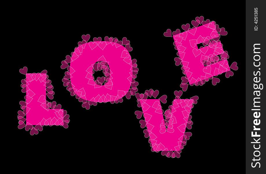 Love text black