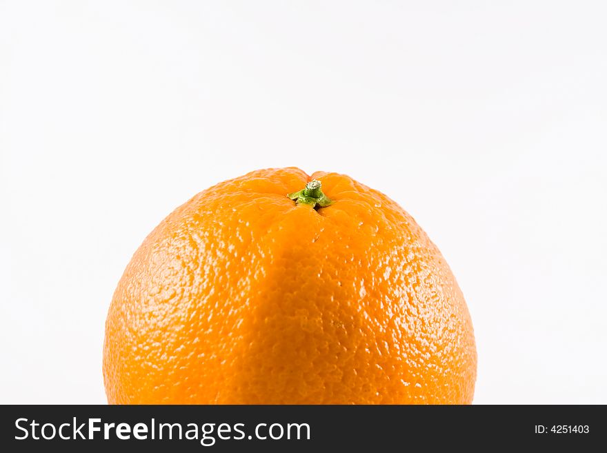 Single orange white background macro close up