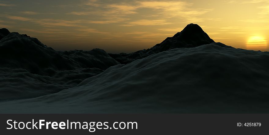 An image of some mountains, with sky in the background. An image of some mountains, with sky in the background.