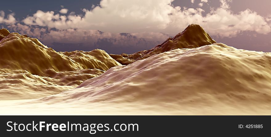 An image of some mountains, with sky in the background. An image of some mountains, with sky in the background.