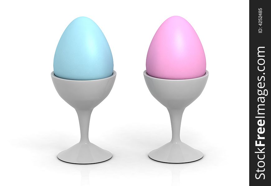 The 3d isolated color eggs, concepts ideas