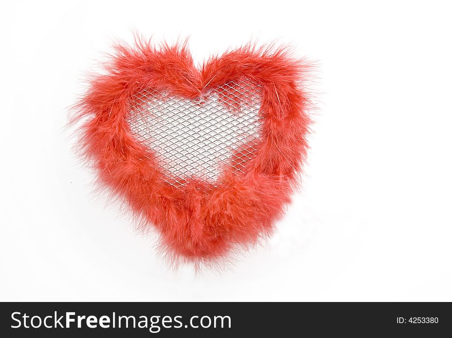 Valentine red heart isolated on white