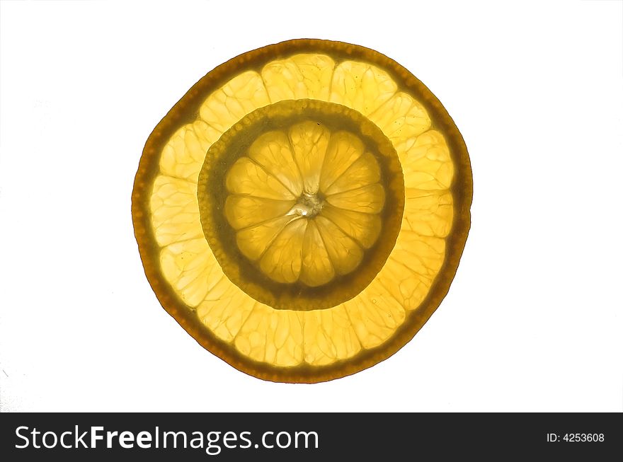 Orange slices, backlit, stacked on top of each other. Orange slices, backlit, stacked on top of each other