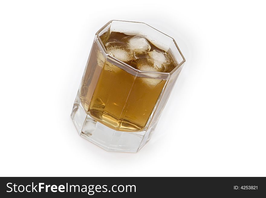 Glass filled with cold drink and ice. Glass filled with cold drink and ice