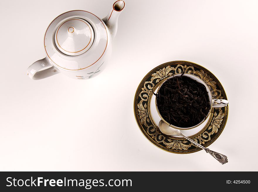 Photo of cup with black tea. Photo of cup with black tea