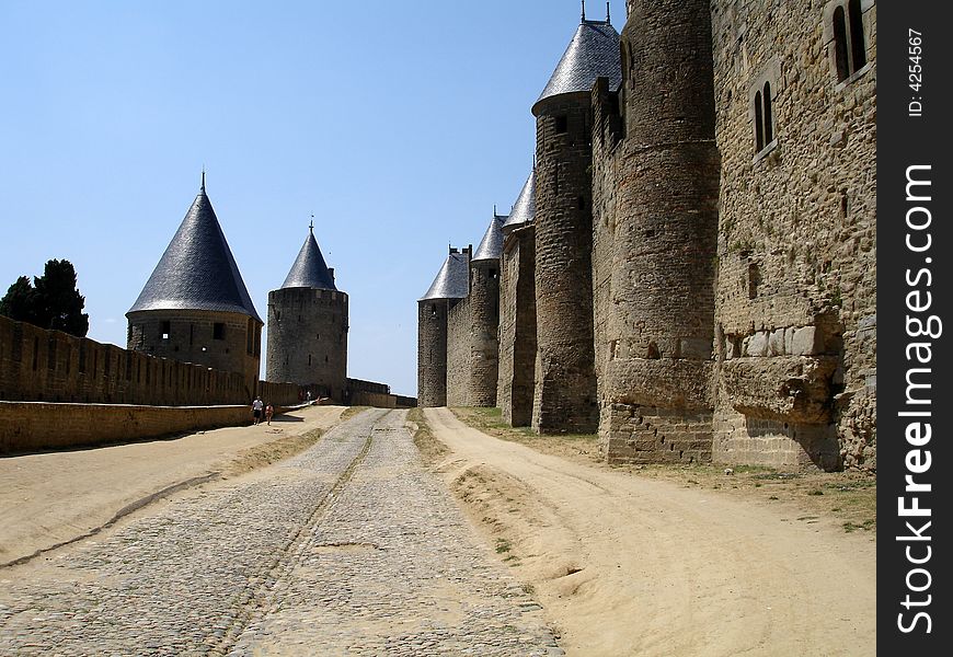 Carcassonne, fortified town in south France