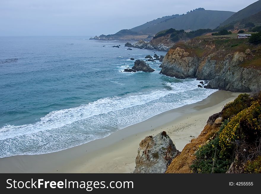 Foggy California coast