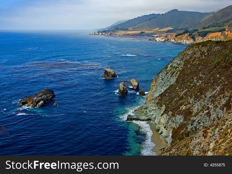 Foggy California coast, Big Sur