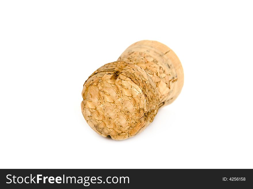 Champagne cork isolated on a white background