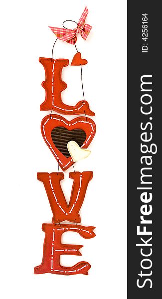 Red love sign isolated on a white background