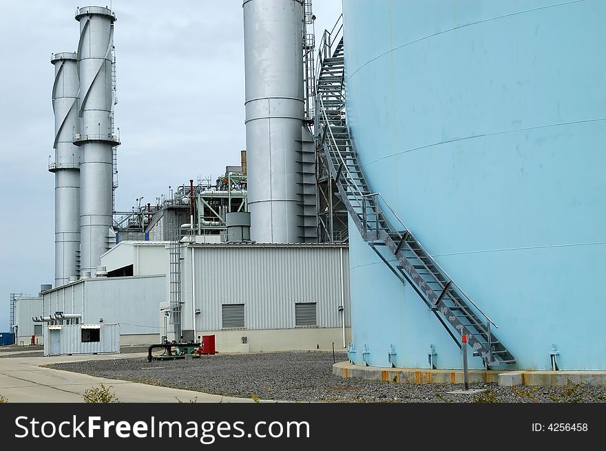 Three power plant chimneys in the Philippines