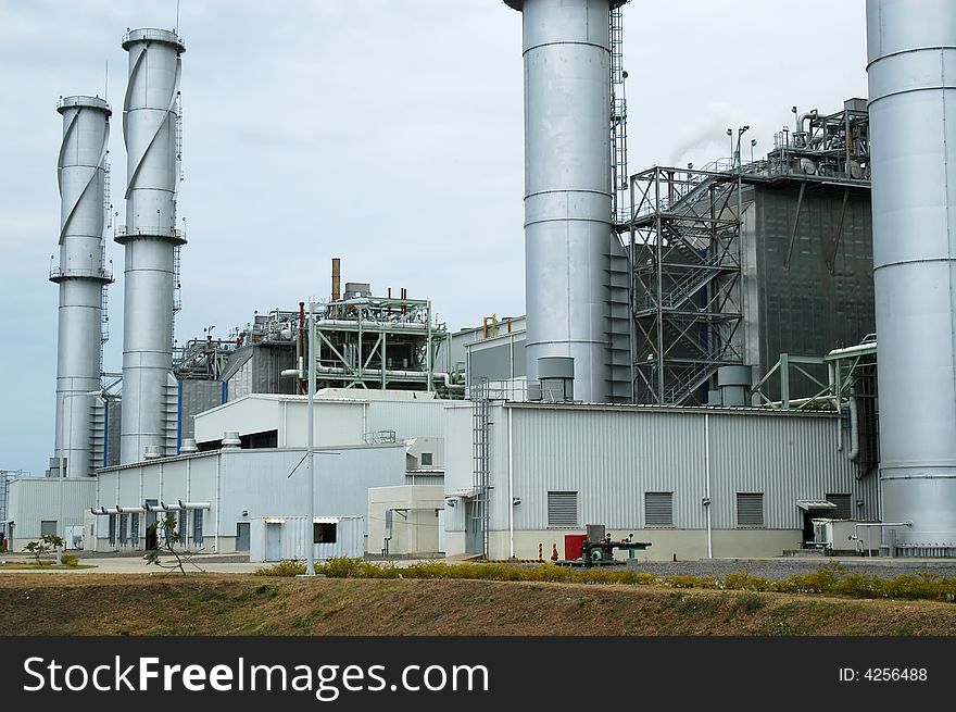 Power plant chimneys in Southern Philippines