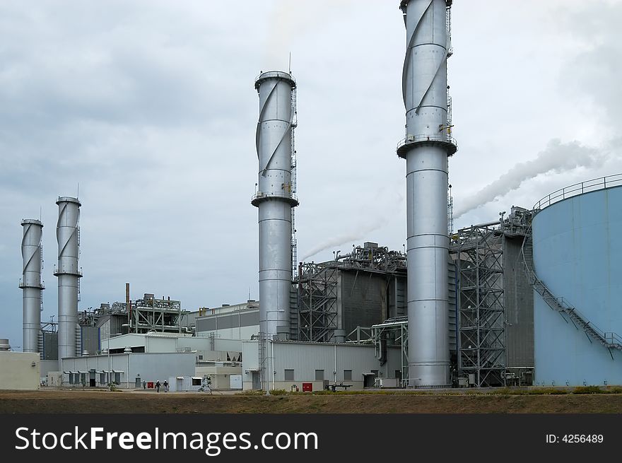 Power plant chimneys in Southern Philippines