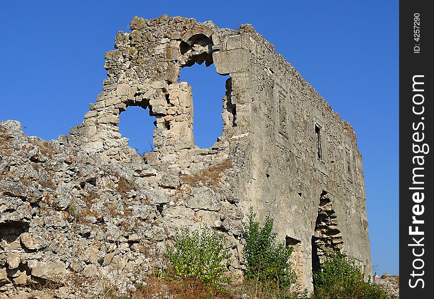 Ruins of the Ancient Fortress on the top of The Mangup Mountain, Crimea. Ruins of the Ancient Fortress on the top of The Mangup Mountain, Crimea