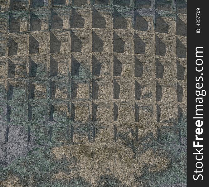 A waffle grid stone texture.