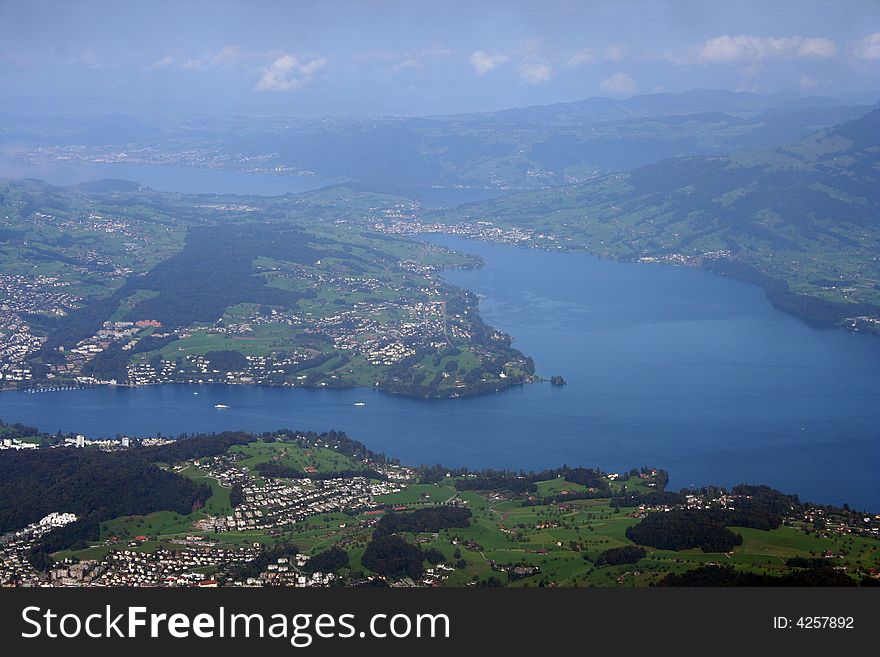 Lake of Luzern view from Pilatus, fantastic lake view from the mountains