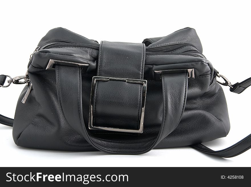 Female handbag on a white background