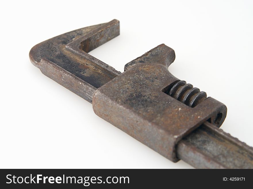 Old Vintage Monkey Wrench for plumbing work on pipes. Old Vintage Monkey Wrench for plumbing work on pipes