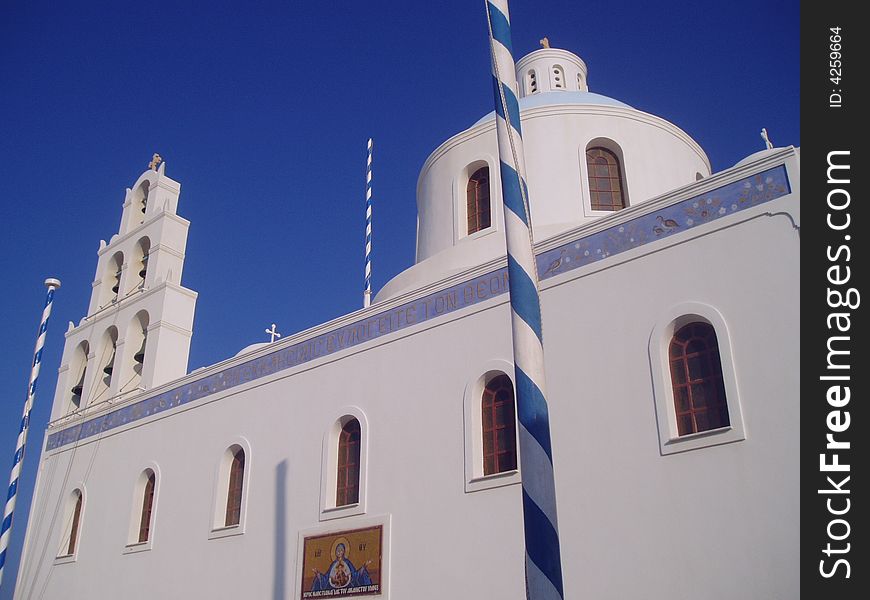 Beautiful white church in Santorini-Greece. Beautiful white church in Santorini-Greece