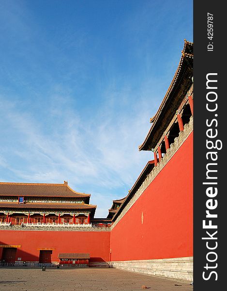 Forbidden city, also called palace museum, world historic heritage, Beijing China. Shot at the front gate. Forbidden city, also called palace museum, world historic heritage, Beijing China. Shot at the front gate.