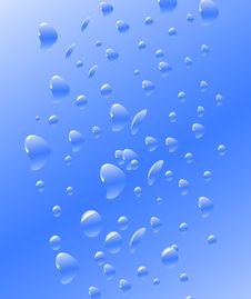 Bubbles On Clear Blue Glass Royalty Free Stock Photography