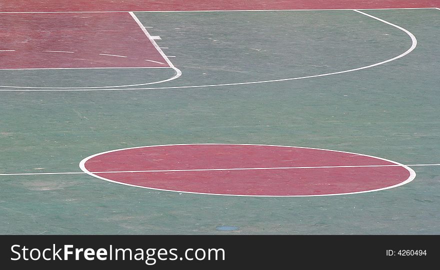 Detail of an outdoors basketball court. Detail of an outdoors basketball court