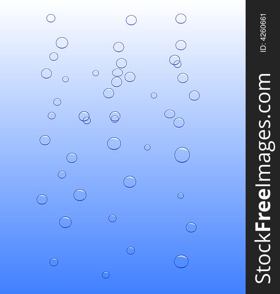 Blue water and bubbles, vector illustration